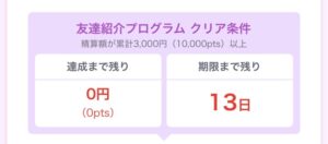 famu特典達成状況・達成後